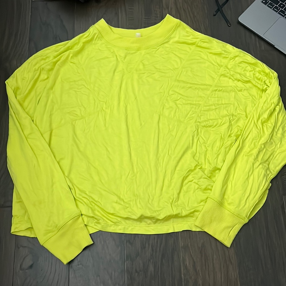 yellow long sleeve free people shirt